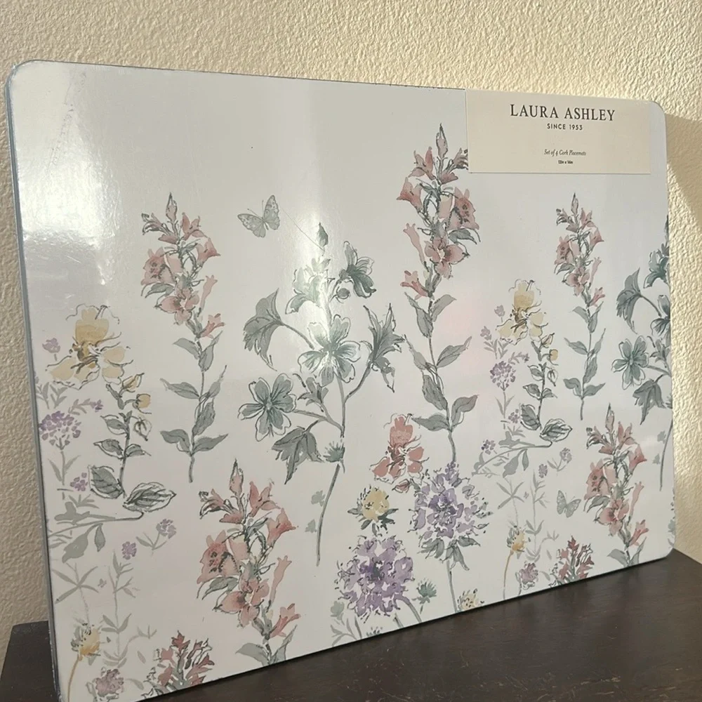 Laura Ashley Set Of 4 Cork Placemats New Floral Spring